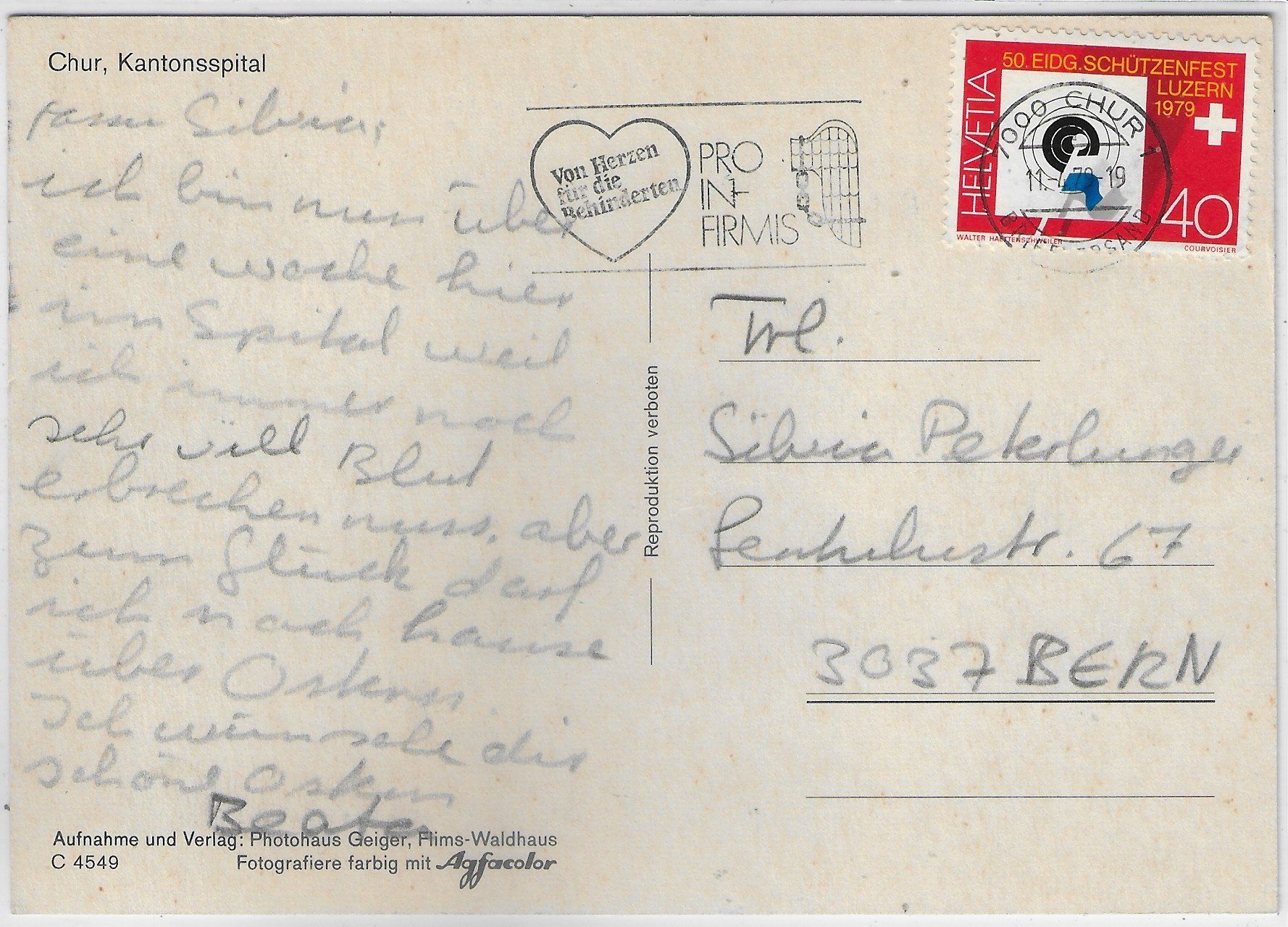 Cartoline postali: Chur - Kantonsspital – Usato da Ettingen venduto da Kartenplanet 1