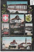 Frauenfeld - Kaserne, Schloss, Kirche, Bahnhof - Litho