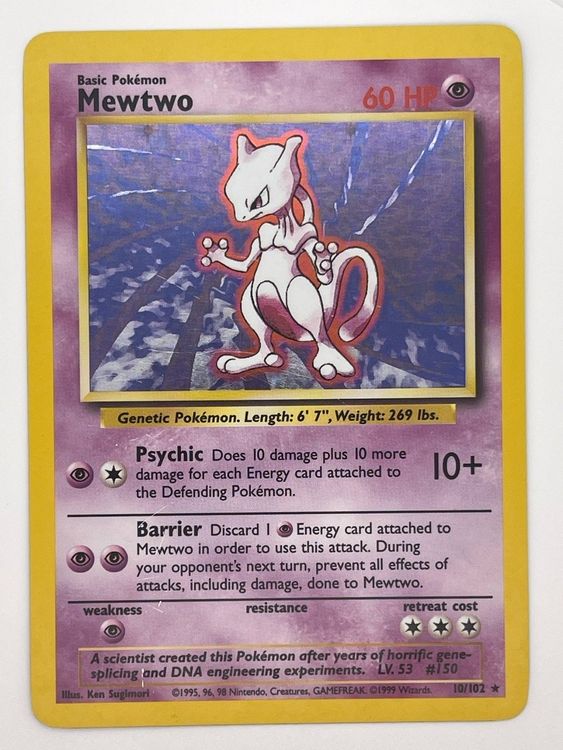 Mewtwo 10/102 Holo Rare Pokémon Base Set (Neu (gemäss Beschreibung)) in ...
