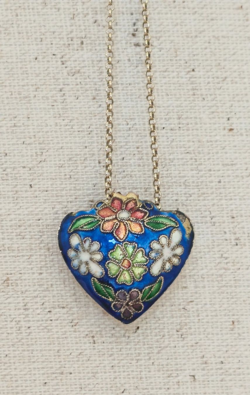 Ciondoli: Vintage Cloisonné-Herzanhänger – Usato da Zürich venduto da Tanteemma369 9