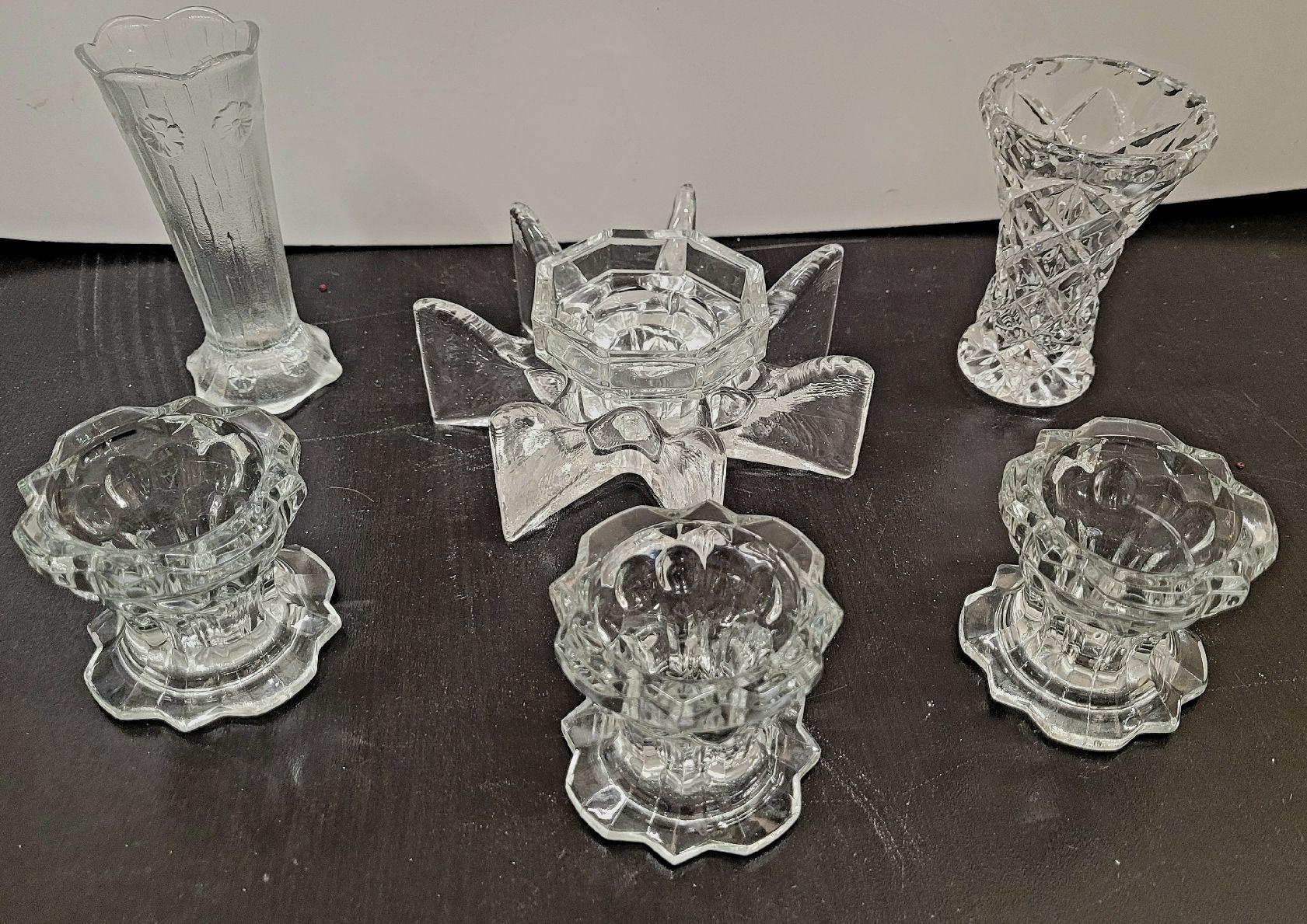 Portacandele: Ensemble de bougeoirs/vases transparent – Nuovo (secondo la descrizione) da Châtelaine venduto da Vlad311