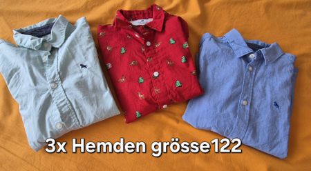 3 Kinder Hemden Set langarm Grösse 122 guter Zustand