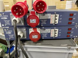 2x Showtec PS-3203 Stromverteiler 16A 400V gebraucht