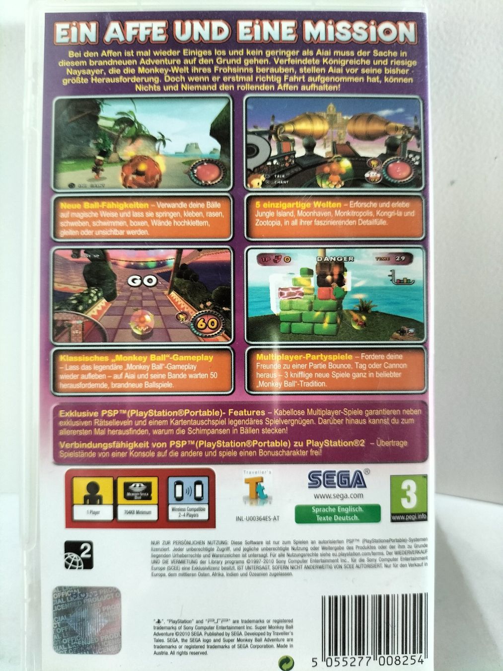 Spiele: Super Monkey Ball Adventure   (PSP) – Gebraucht aus Nürensdorf von  1