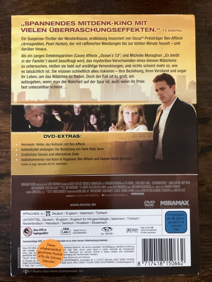 Tutti i DVDs: Gone Baby gone DVD – Usato da Glarus venduto da Jhuber78 1