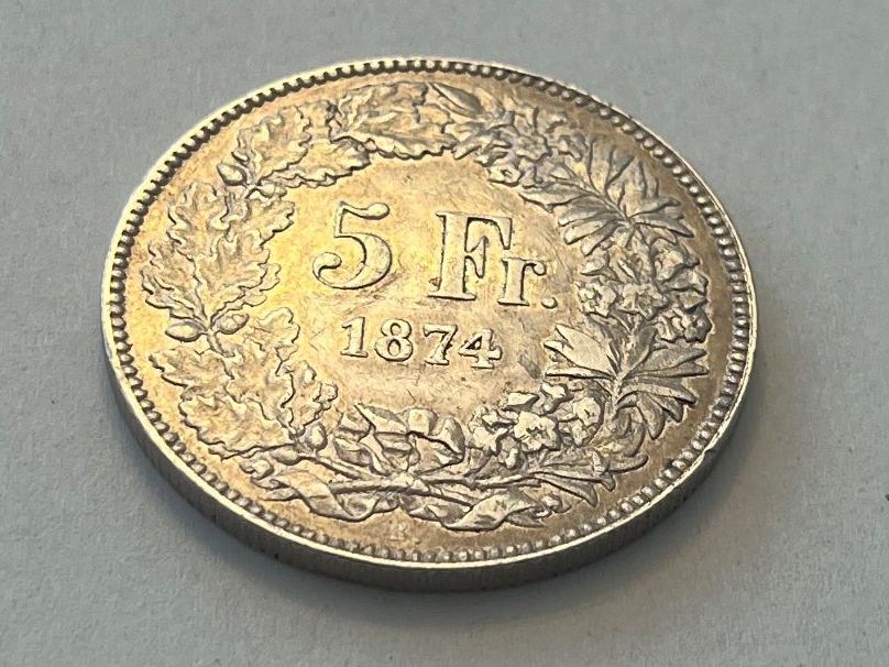 Toutes les monnaies: 5 Franken 1874 B. – D'occasion à Tägerwilen par Beata1sager 2