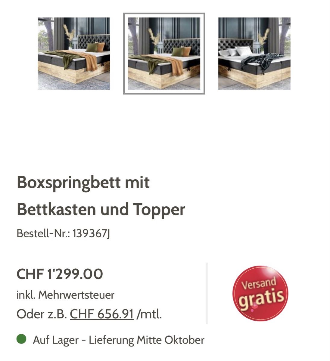 Lits: Boxspringbett mit Bettkasten und Topper – D'occasion à Berg TG par Jasin_97 3