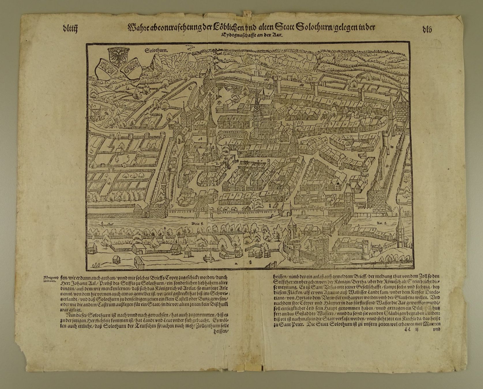 Incisioni: SOLOTHURN HOLZSCHNITT UM 1570 – Usato da Grüningen venduto da Kartensammler