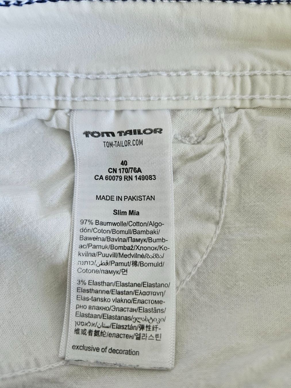 Tom Tailor Pantaloni: Caprihose Tom Tailor weiss – Usato da Möriken AG venduto da pam66 6