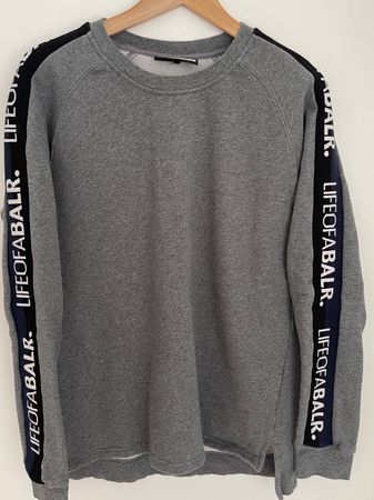 BALR Fussball Designer Pulli  grau Gr L life of a balr.