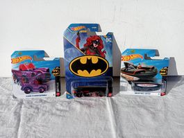 3er Set "Hot Wheels Batman " Modellautos & Boot Neu & OVP