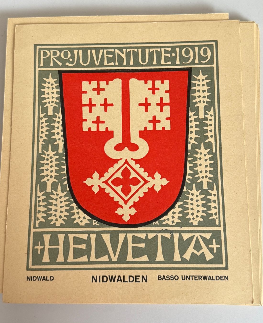 Foto & Immagini: Pro Juventute Marken 1919 auf Karton 3 Kantone – Usato da Samedan venduto da Gischpel25