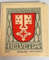 Pro Juventute Marken 1919 auf Karton 3 Kantone NW/OW/VD