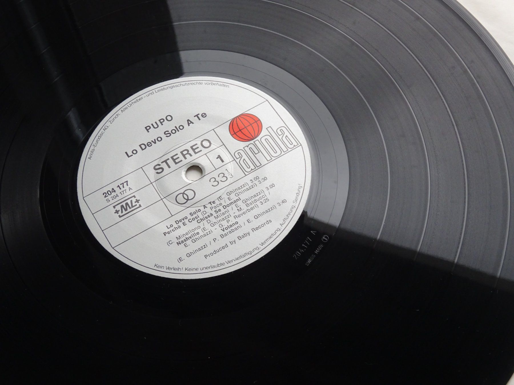 Dischi in vinile: Lp Pupo - Lo Devo Solo A Te von 1981 – Usato da Birmenstorf venduto da Poweroldies 4