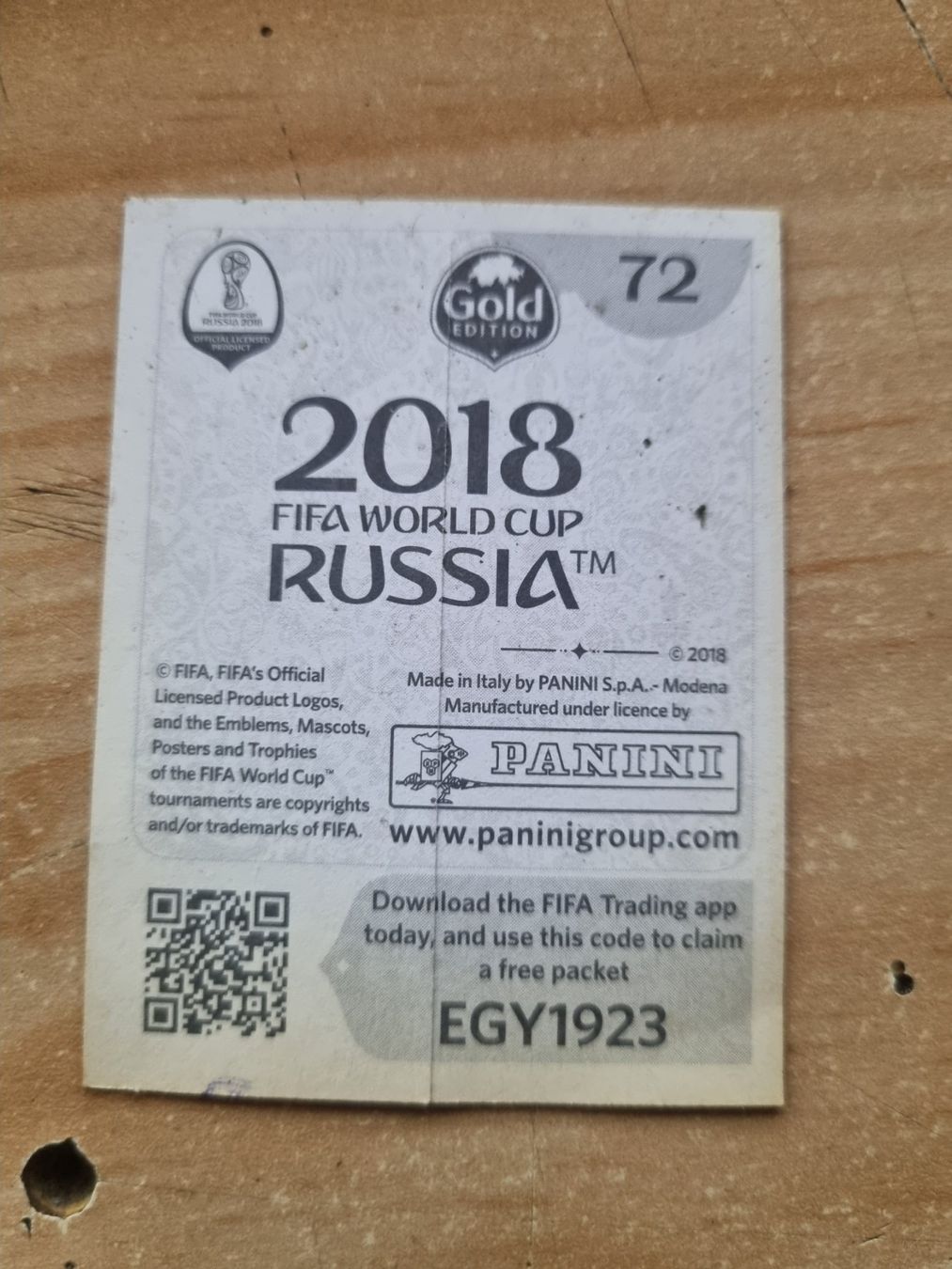 Panini Cartes à collectionner: Sticker Panini WC2018 Logo Egypte – D'occasion à Saicourt par FWNC 1