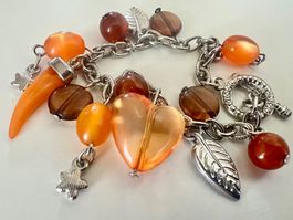 Boho Charm-Armband | Bettel Armband -Karneol- & Achat-Optik