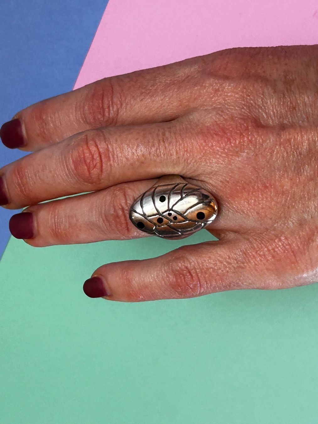 Ringe: Silberring Schmetterlingsflügel (57) – Gebraucht aus Laufen von belleskulptur