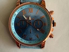 Blaue unisex uhr im Retro-Stil mit römischen Ziffern Top!