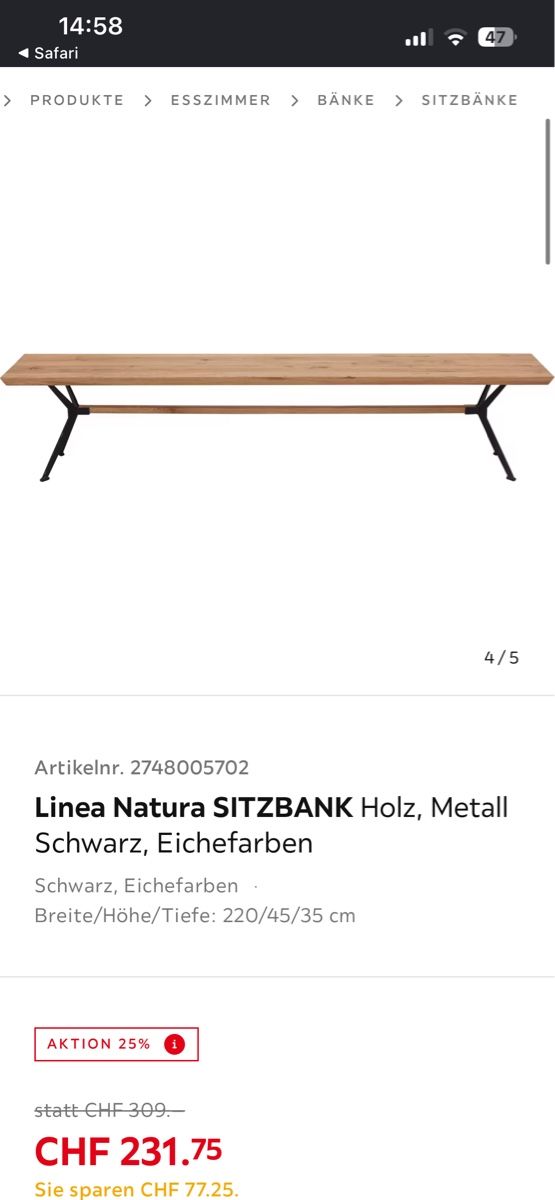 Set di tavolo e panche: Holztisch und Holzbank – Usato da Liestal venduto da Xenias01 5