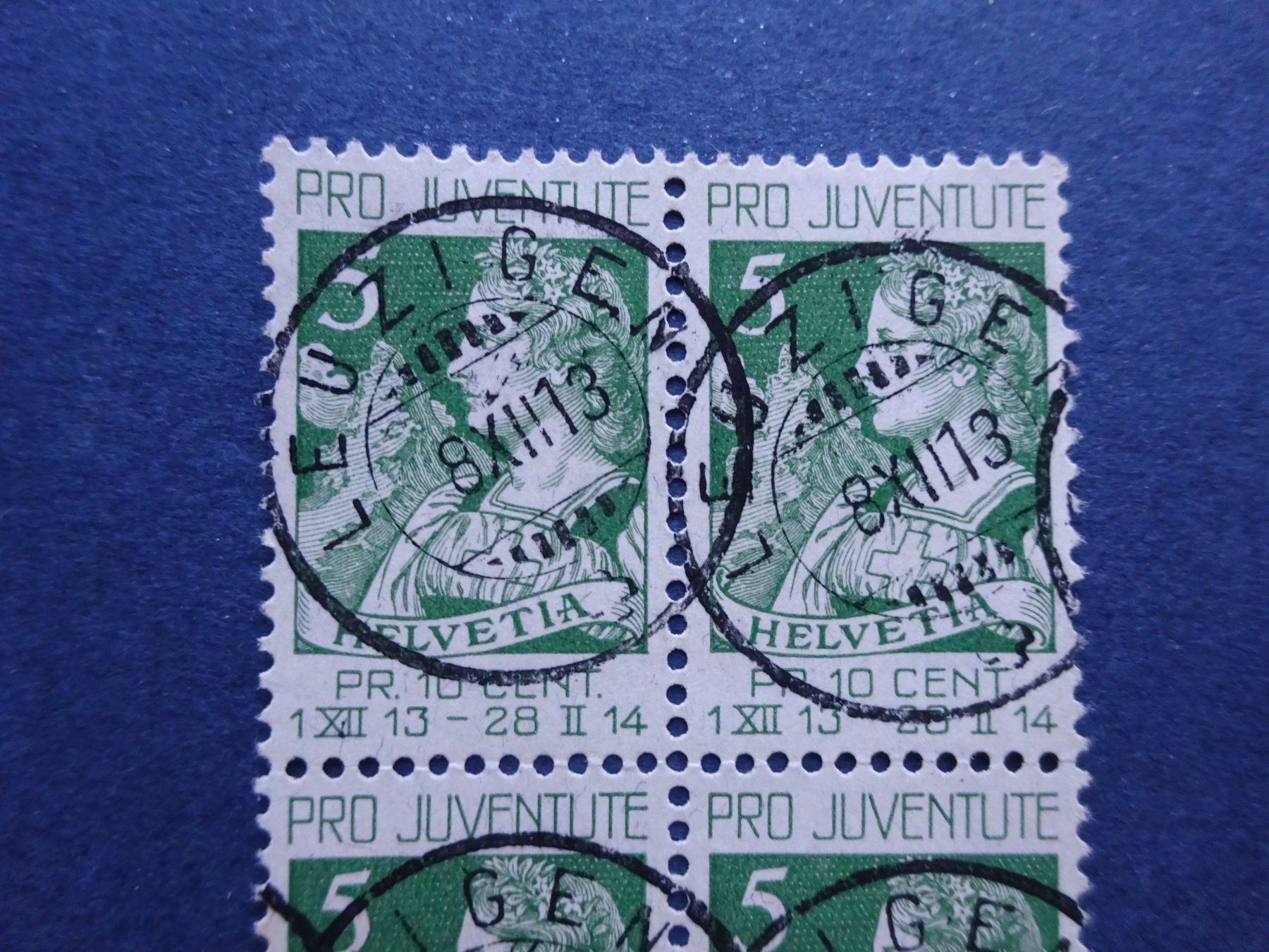Tutti i francobolli: 1913 Pro JuventuJ1 4er Block gestempelt – Usato da Appenzell-Steinegg venduto da adi1975 2
