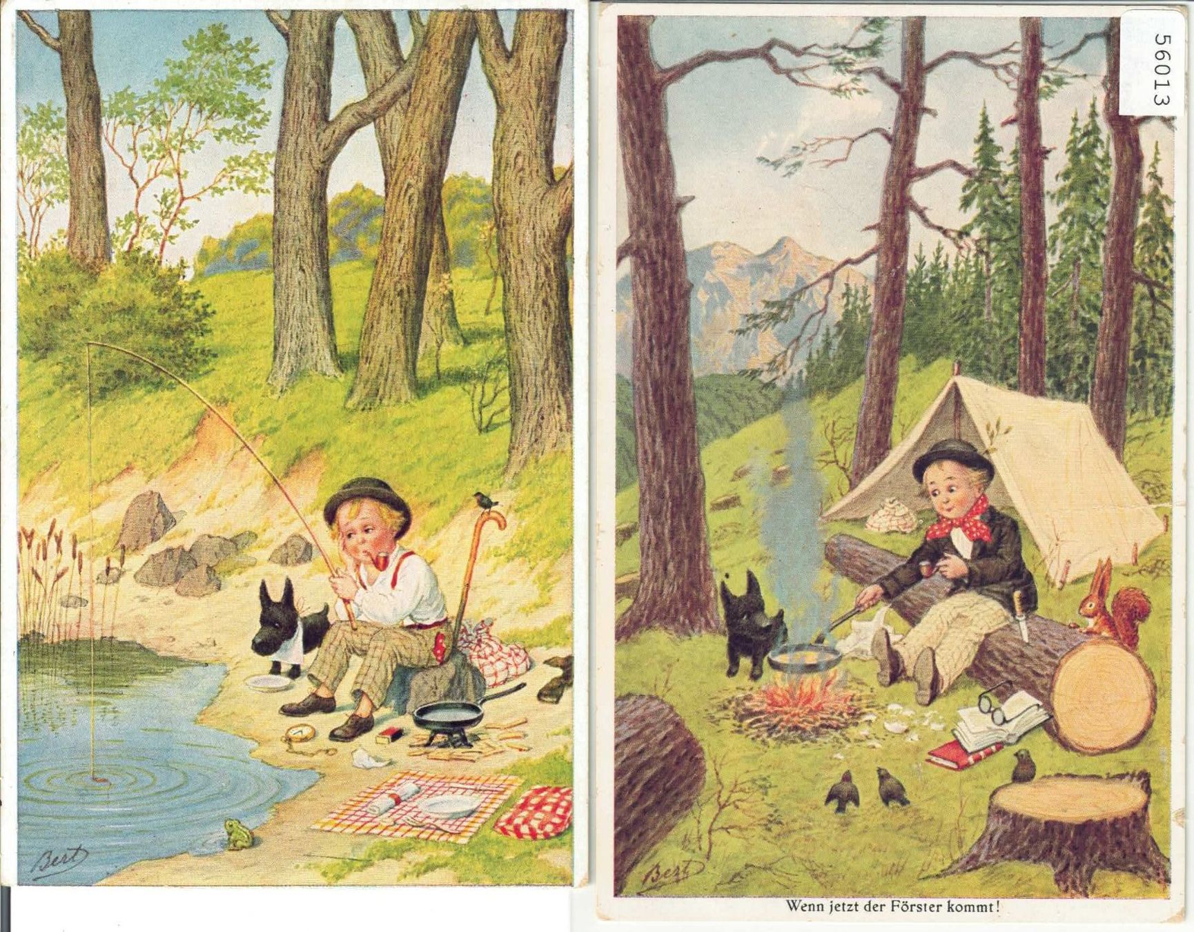 Cartes postales: 2 AK - Humor - Freizeit im Wald – D'occasion à Ettingen par Kartenplanet