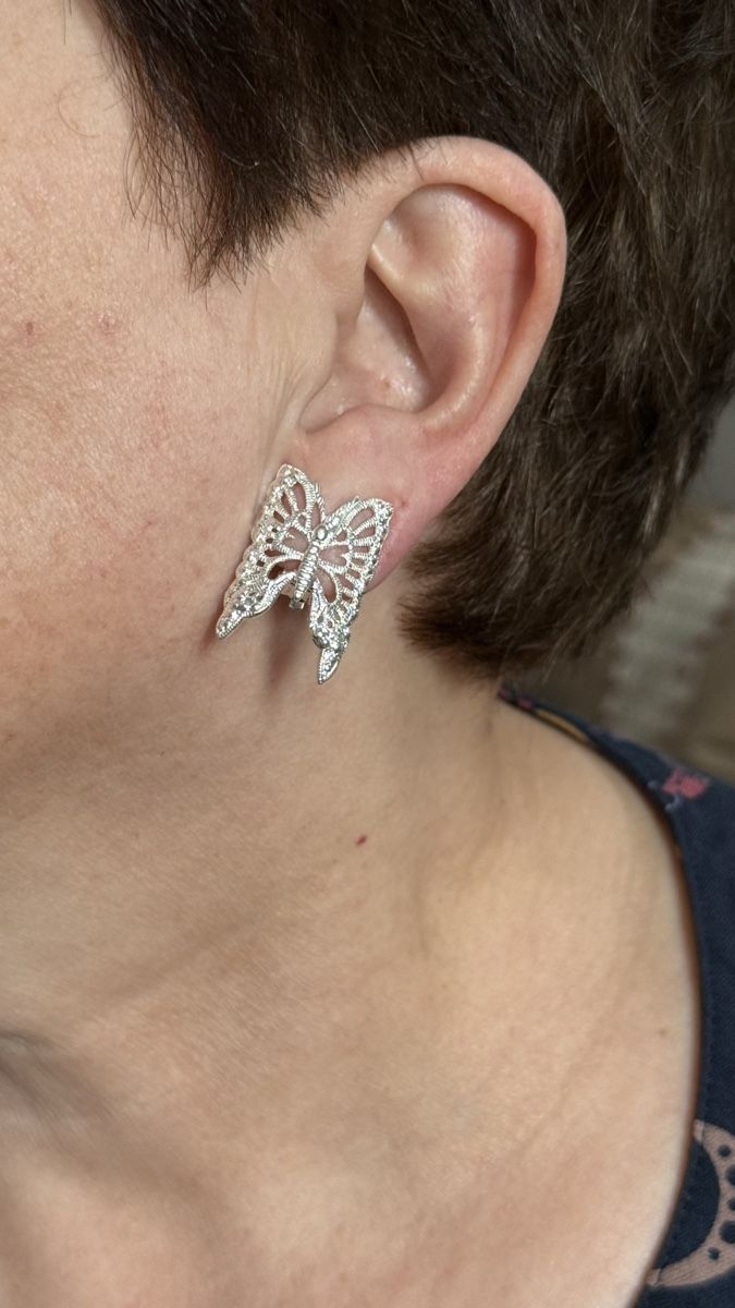 Orecchini pendenti & Orecchini a lobo: Wunderschöne Silber- Ohrclips🦋, Schmetterling – Nuovo e nell'imballaggio originale da Ebikon venduto da elischka