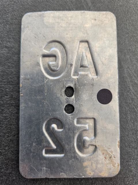 Sachs Insegne: Velonummer AG 52 plaque Velo – Usato da Schenkon venduto da Uhu007 1