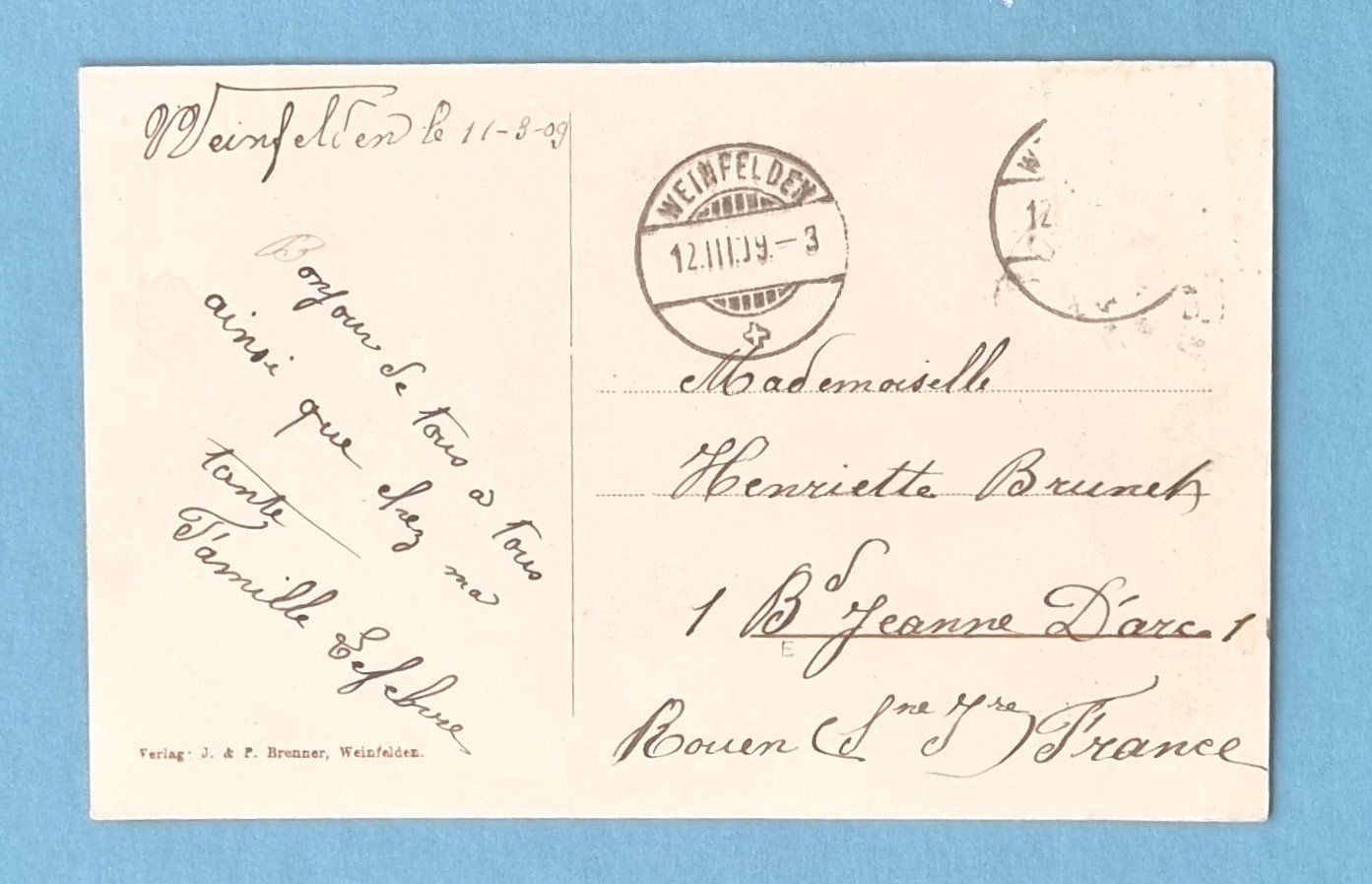 Cartoline postali: Weinfelden - Partie am Bahnhof - 1909 – Usato da Rothrist venduto da RROENK 1