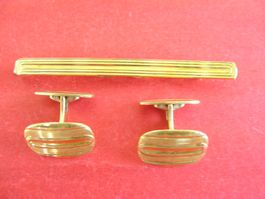 Altes Herrenschmuck Set vergoldet «Auka»
