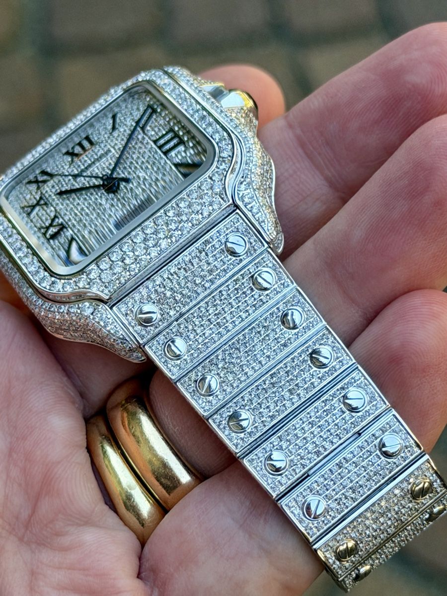 Cartier Orologi: Cartier Santos Iced Out Automatic Fullset Neu – Nuovo (secondo la descrizione) da Winterthur venduto da YSCHU 8
