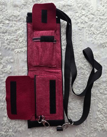 Tasche mit vielen Fächern f. Handy/Pass, Handgemacht, Unikat