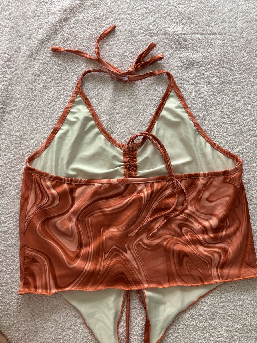 Shein Top: Damen Haltertop Muster orange Grösse L – Nuovo e nell'imballaggio originale da Arbon venduto da Viktoriaa 2