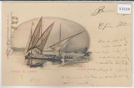 Barque du Leman - En rade Geneve - Litho