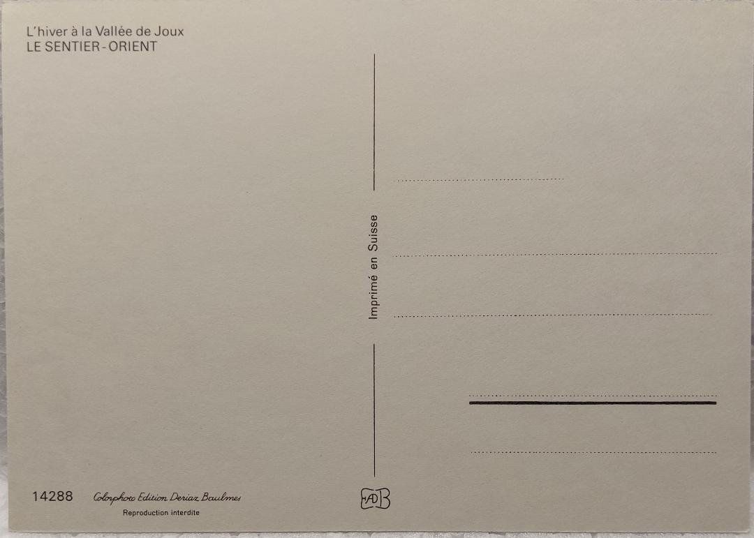 Cartoline postali: LE SENTIER - ORIENT en hiver – Usato da Delémont venduto da Domdom1 1
