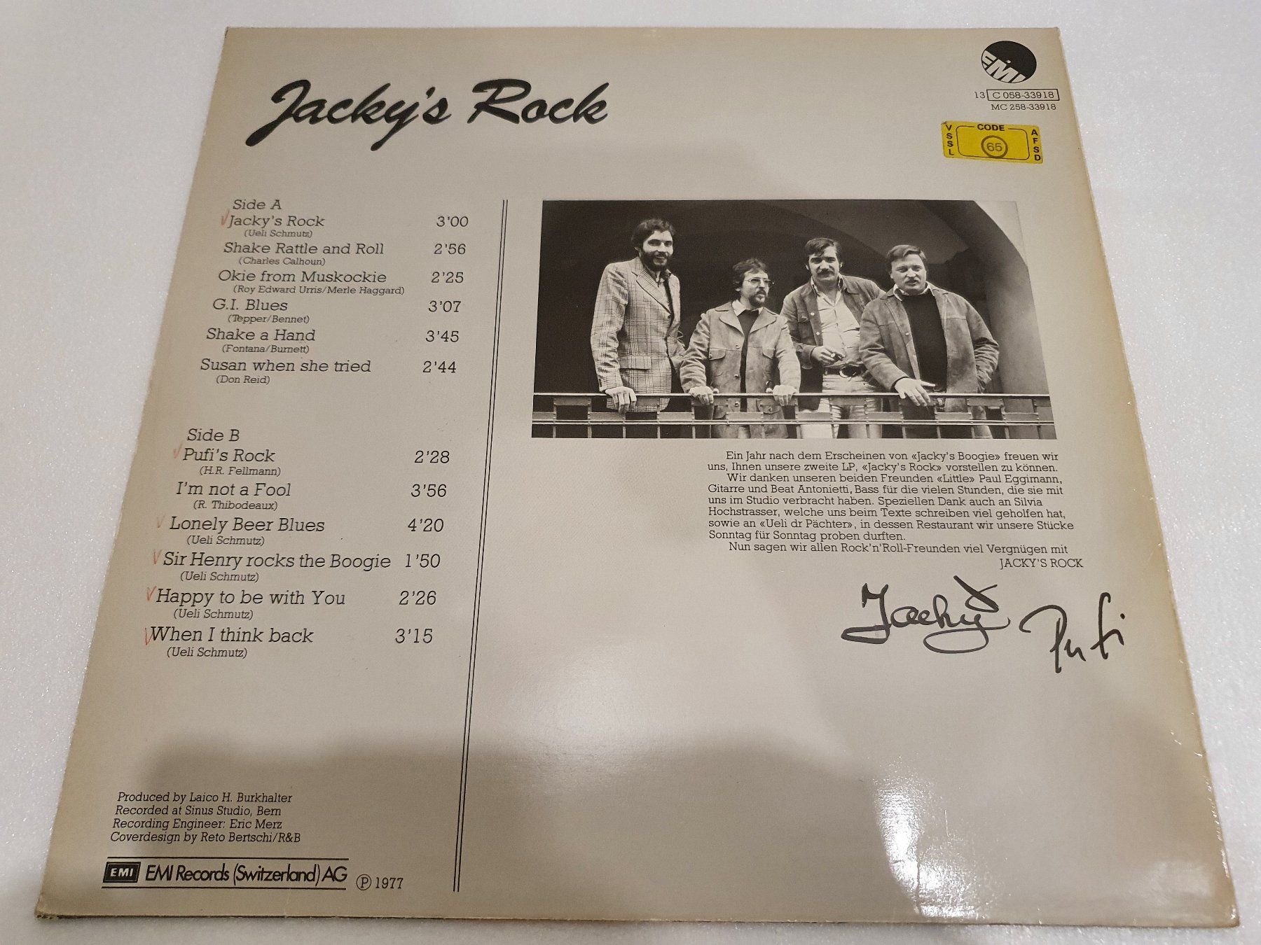 Dischi in vinile: The Jackys – Jacky's Rock – Usato da Uster venduto da Vinyl-Leidenschaft 1