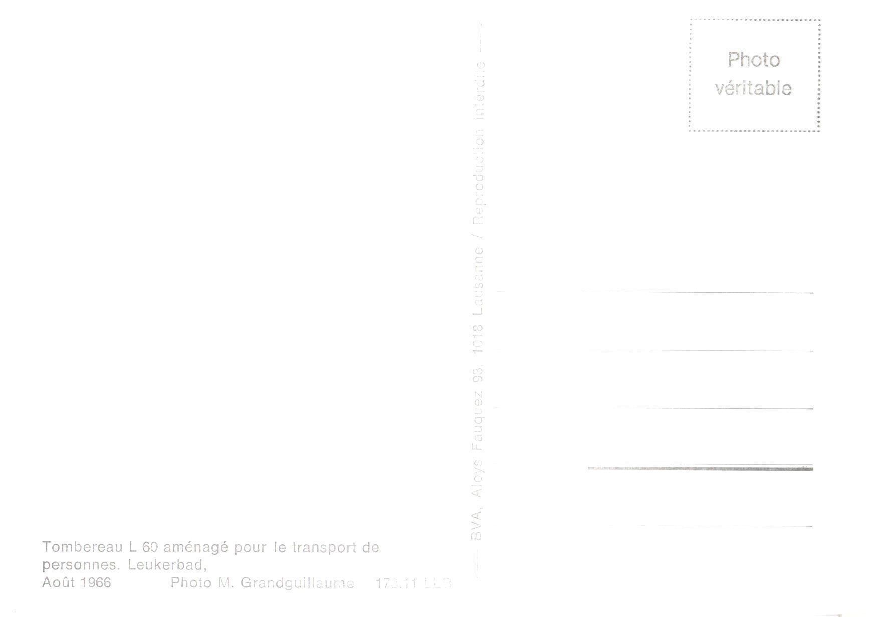 Cartoline postali: LLB 1966 - Tombereau L60 – Usato da Chavornay venduto da 4dphila 1