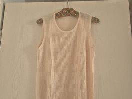 LiuJo Elegantes Damen-Top, Creme/Rosa mit Perlenbesatz, S