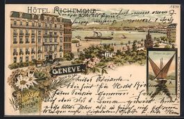 Litho Geneve, Hotel Richemond, Barque du