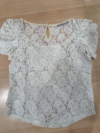 Spitze-Bluse Kookai weiss Gr. 38 - Sommerliche Eleganz!