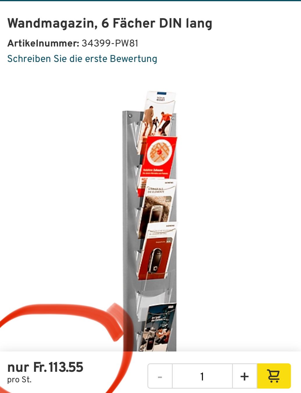 Scaffali: neuer Wandmagazin, 6 Fächer DIN lang – Nuovo (secondo la descrizione) da Necker venduto da liq24