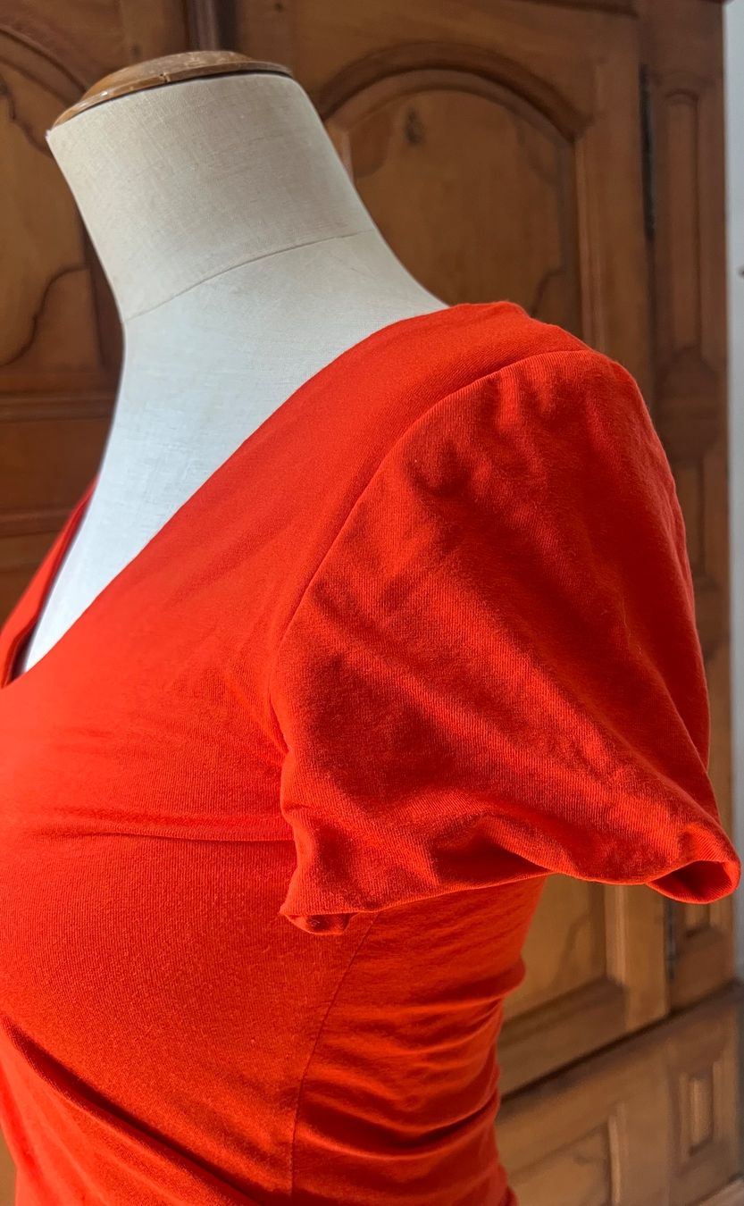 Vestiti: oranges Jersey-Stretch-Kleid – Usato da Aesch BL venduto da Sam-3 1