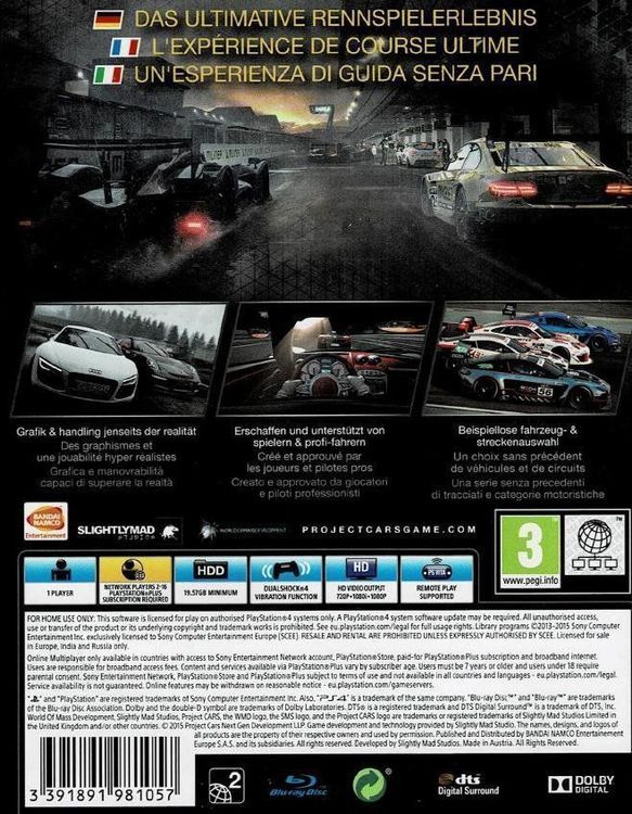 Sony Spiele: PROJECT CARS für PS4 – Gebraucht aus Möhlin von Erichkoe 1