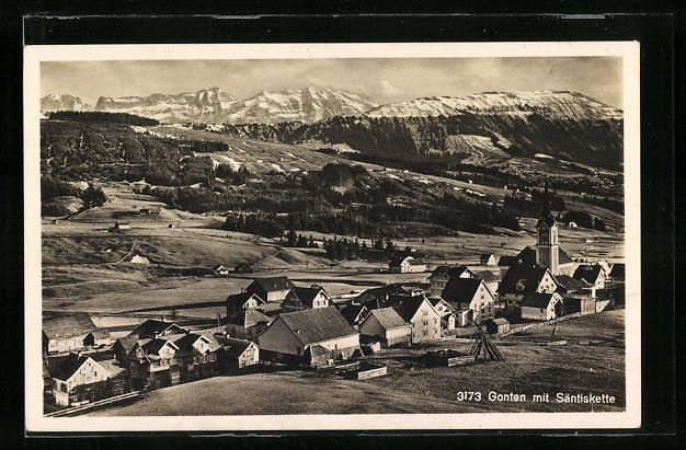 Cartoline postali: Gonten, Ortstotale mit Blick auf die S – Usato da Berlin venduto da bartko-reher