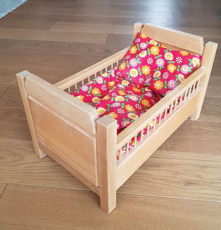 Puppenbett Für 18-Zoll-Puppen - Faltbar Mit Tragetasche, Herzmuster, Ab 3 Jahren