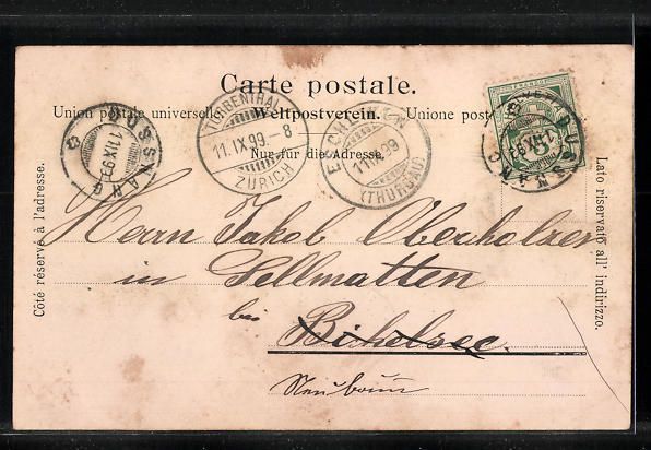 Cartoline postali: AK Dussnang, Ortsansicht mit Kirche – Usato da Berlin venduto da bartko-reher 1