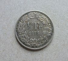 Schweiz ++ 1/2 Franken 1875, gute Erhaltung