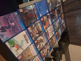 Playstation 4 mit 20x Games und 3x Controller AB 1FR.