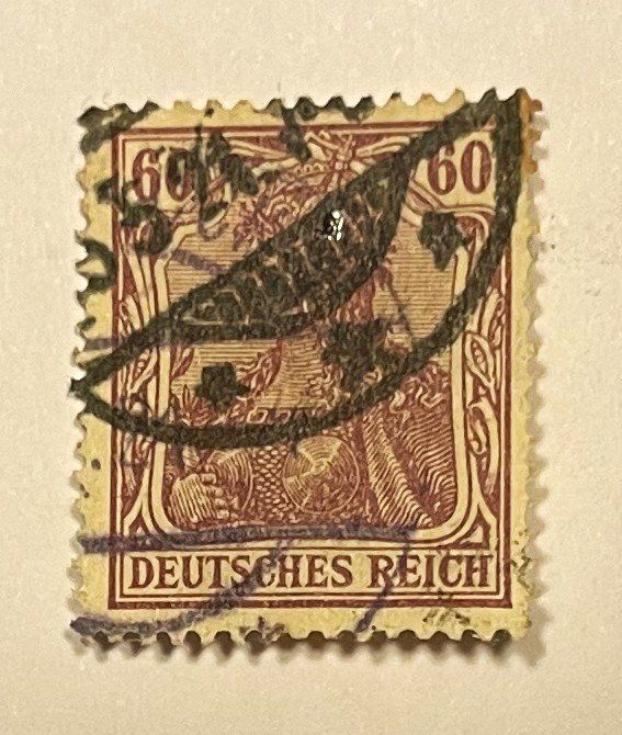 Alle Briefmarken: Deutsches Reich 60 Pfennig – Gebraucht aus Oftringen von Vucki