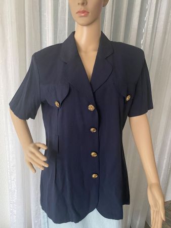 perfekter Auftritt - tolle Blusen-Jacke, blau, L