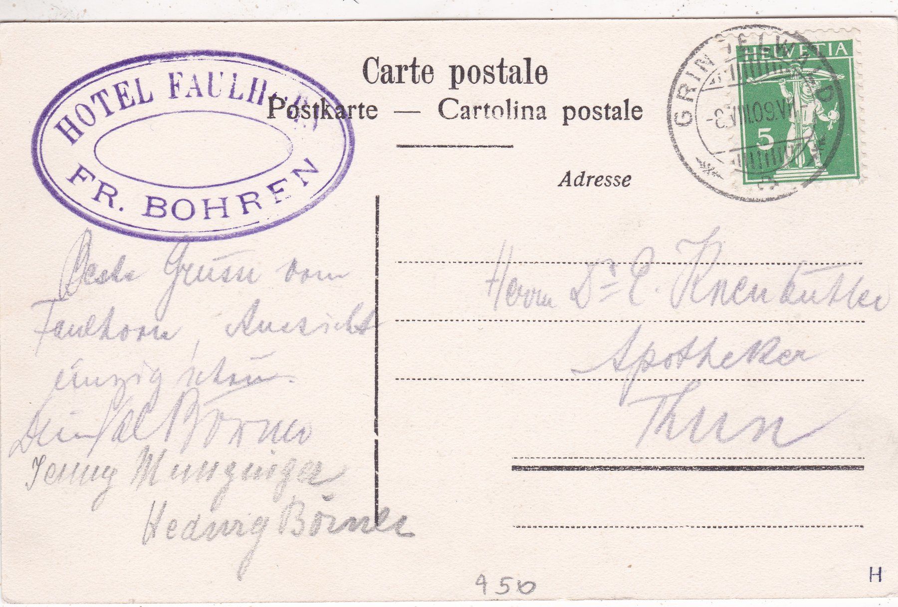 Cartes postales: Faulhornspitze mit Hotel 1909 – D'occasion à Herisau par Lisegrat2008 1